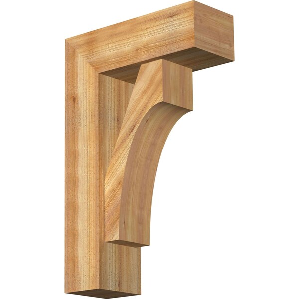Ekena Millwork Westlake Block Rough Sawn Bracket w/ Offset Brace, Western Red Cedar, 8"W x 22"D x 34"H BKT0806X22X34WTL05RWR - main
